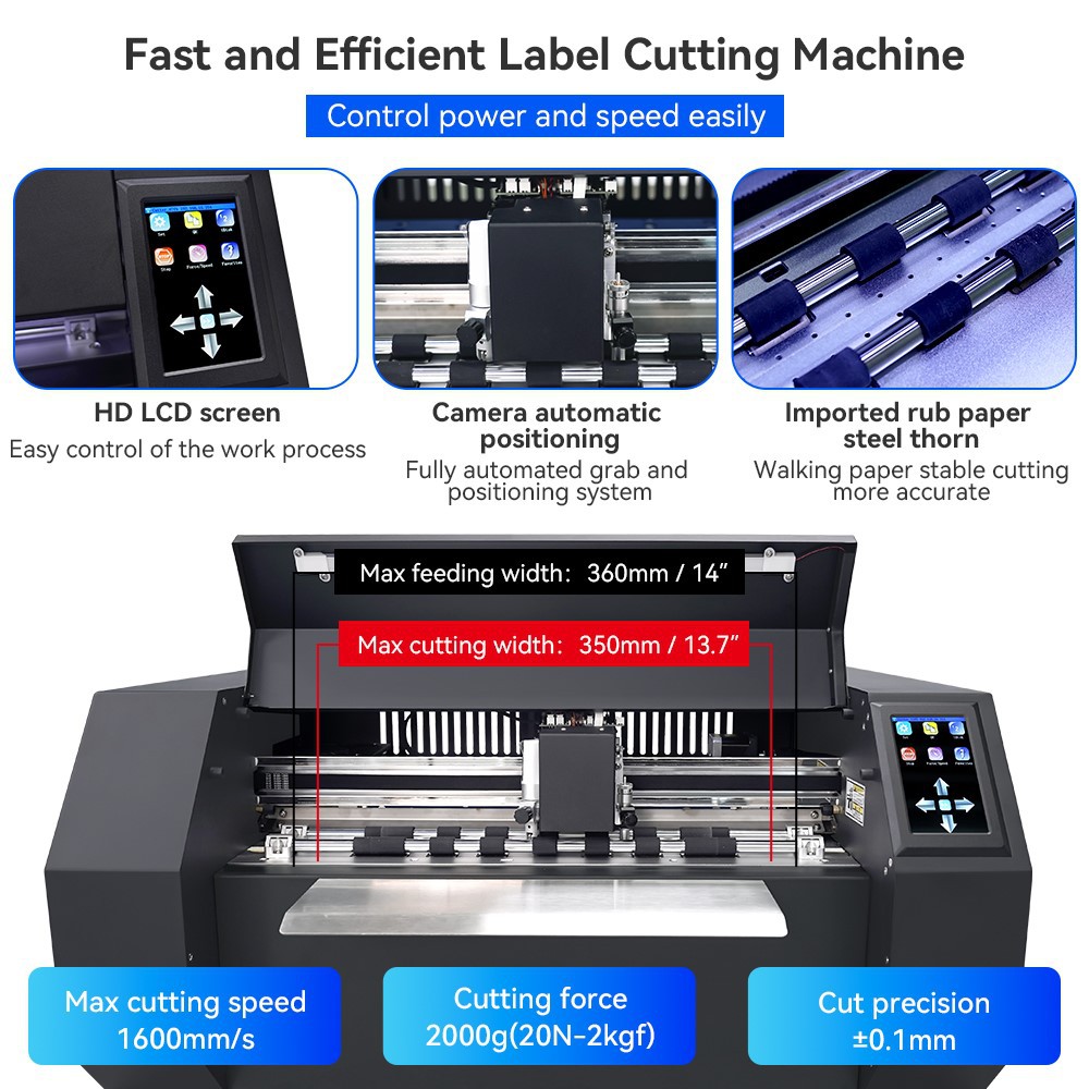 Automatic sheet-fed digital label cutter with dual cutting heads and HD camera positioning system3 Automatic sheet-fed digital label cutter with dual cutting heads and HD camera positioning system3